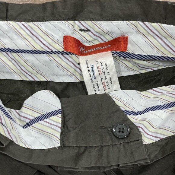 Anthropologie Cartonnier Pants Womens Green Pleated Belted Tie Waist Cuffed Crop - Picture 4 of 14